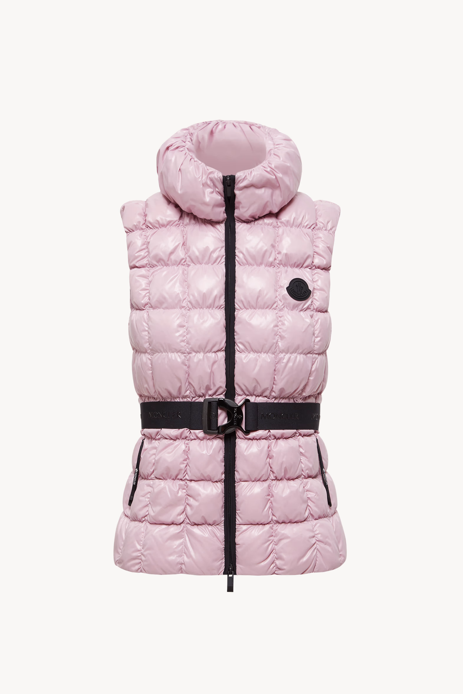Doudoune sans manches à matelassage en carré Emilion Femmes Rose Moncler 2